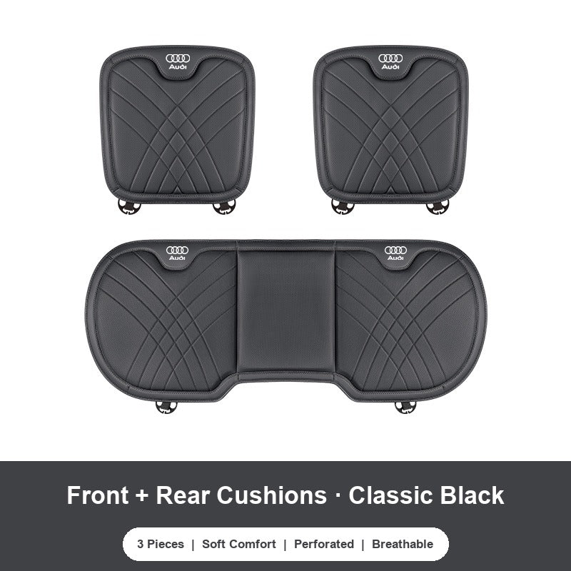 Audi nappa Front and Rear Cushions (3 Pieces) in Classic Black