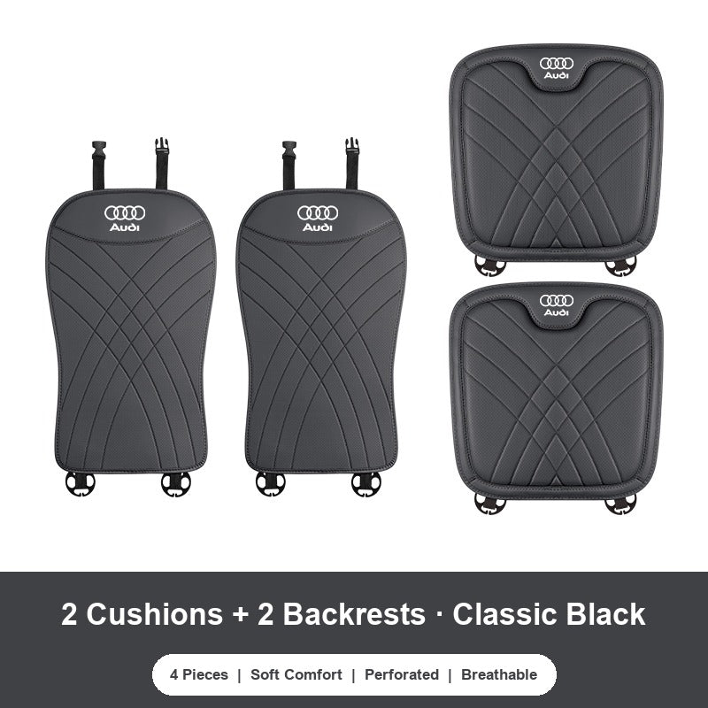 Audi nappa 2 Front Cushions and 2 Backrests in Classic Black