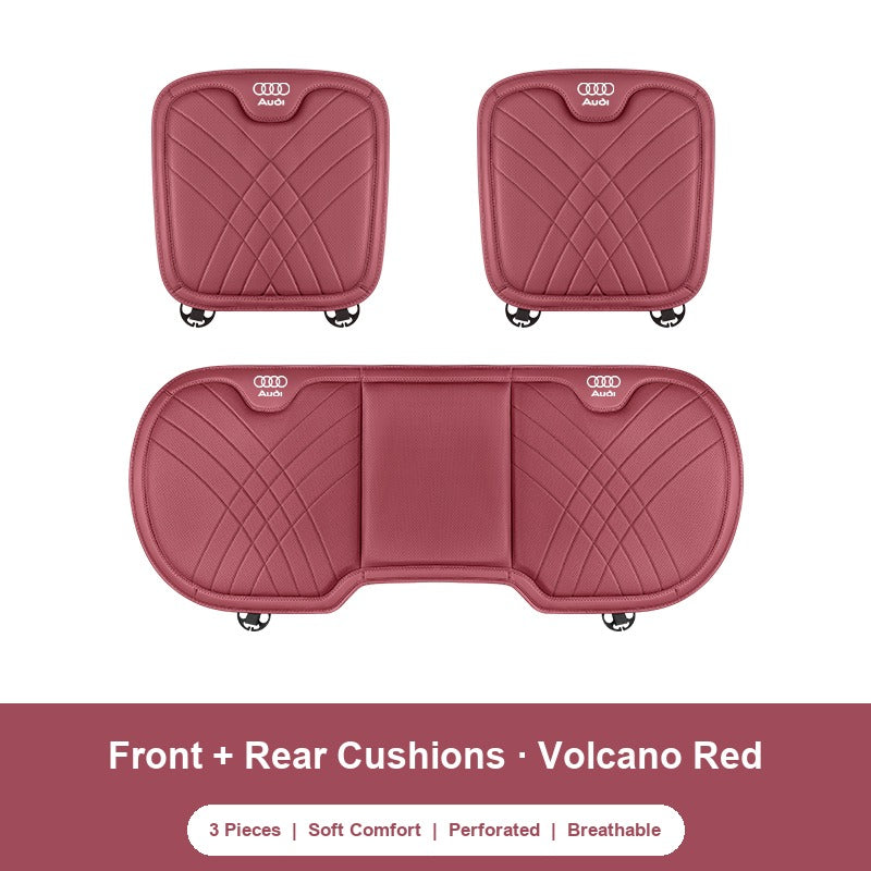Audi nappa Front and Rear Cushions (3 Pieces) in Volcano Red