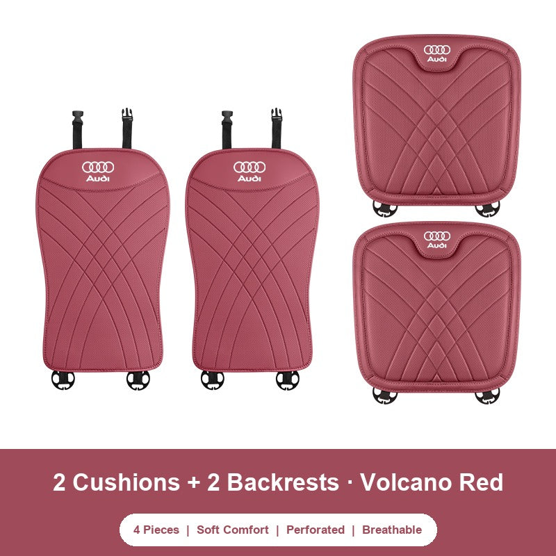 Audi nappa 2 Front Cushions and 2 Backrests in Volcano Red