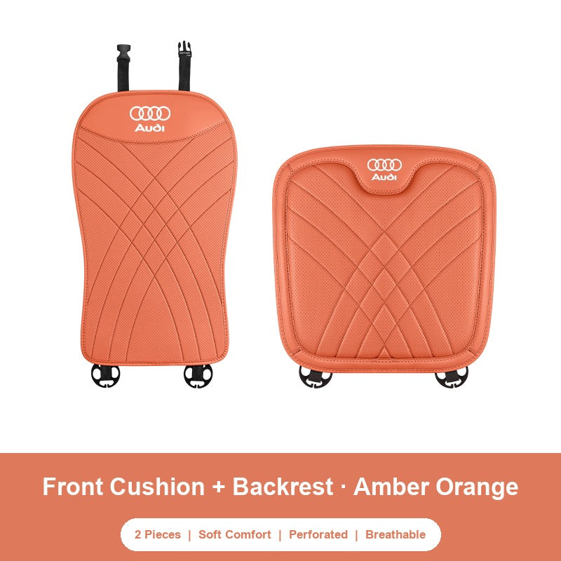 Audi nappa Front Cushion and Backrest in Amber Orange