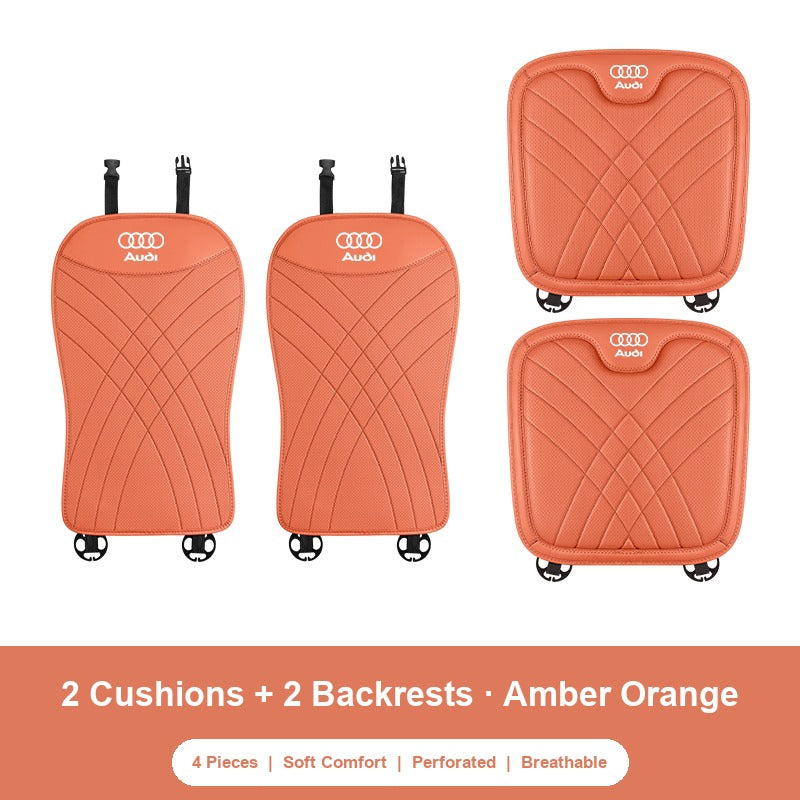 Audi nappa 2 Front Cushions and 2 Backrests in Amber Orange