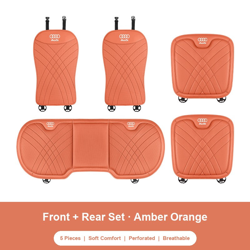 Audi nappa Front and Rear Set (5 Pieces) in Amber Orange