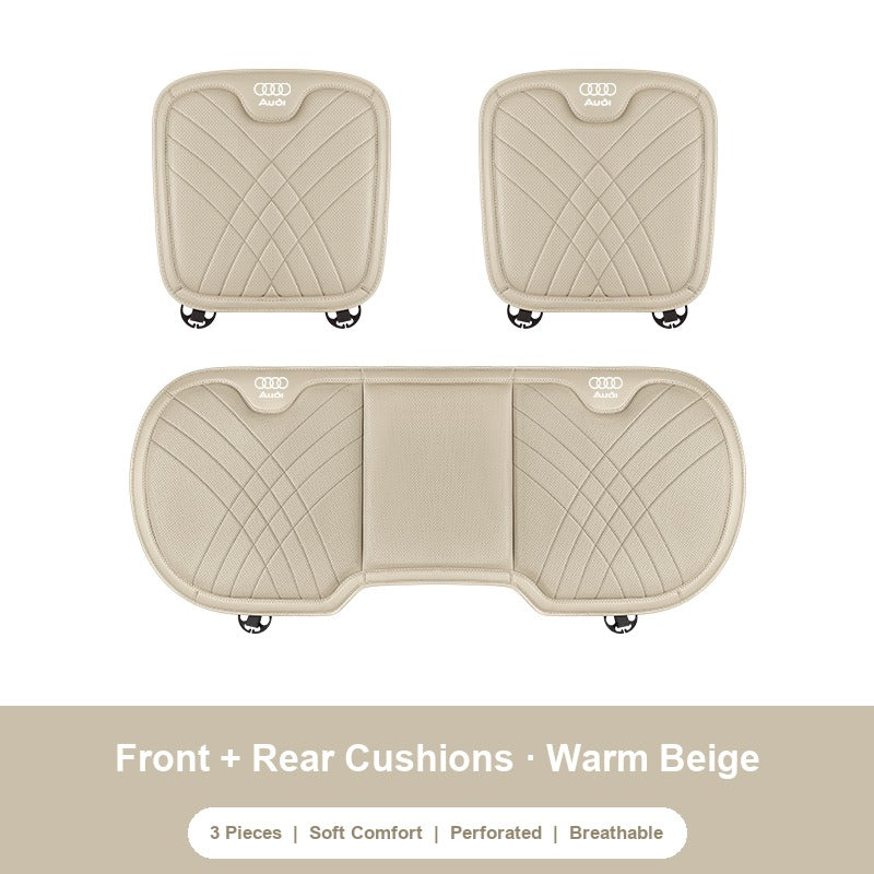 Audi nappa Front and Rear Cushions (3 Pieces) in Warm Beige