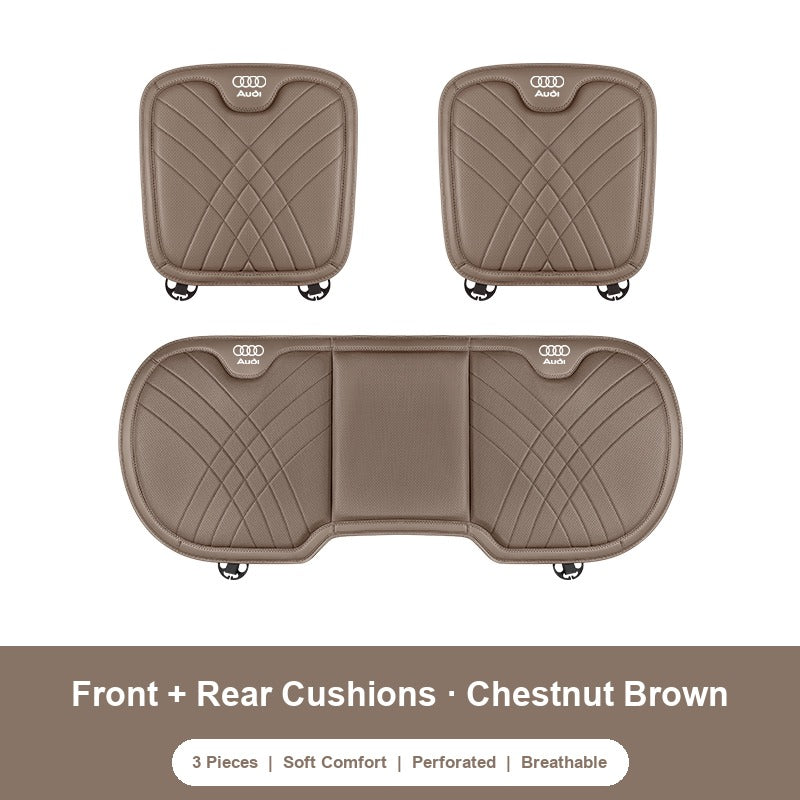 Audi nappa Front and Rear Cushions (3 Pieces) in Chestnut Brown