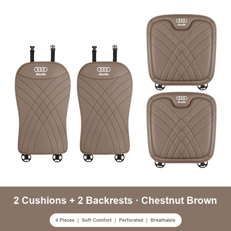 Audi nappa 2 Front Cushions and 2 Backrests in Chestnut Brown