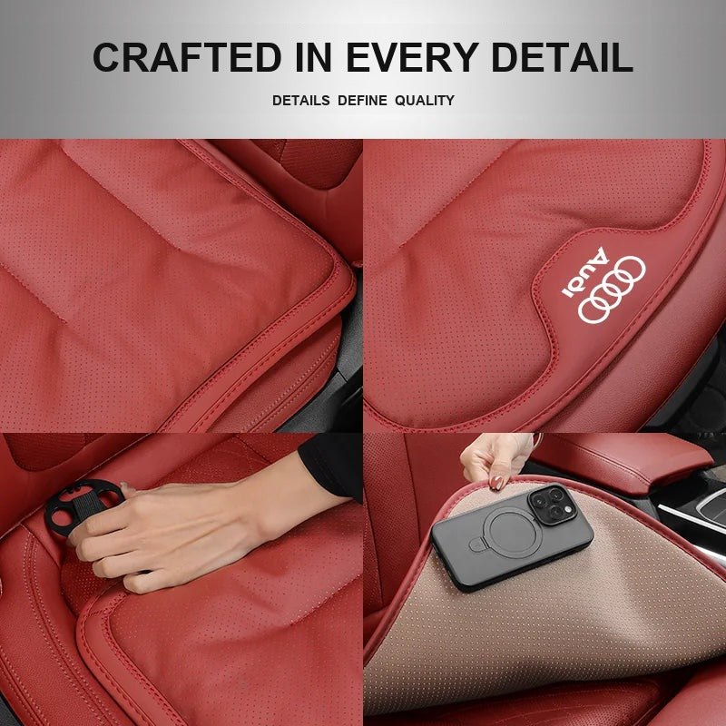 Audi nappa seat cushion stitching and non-slip base details