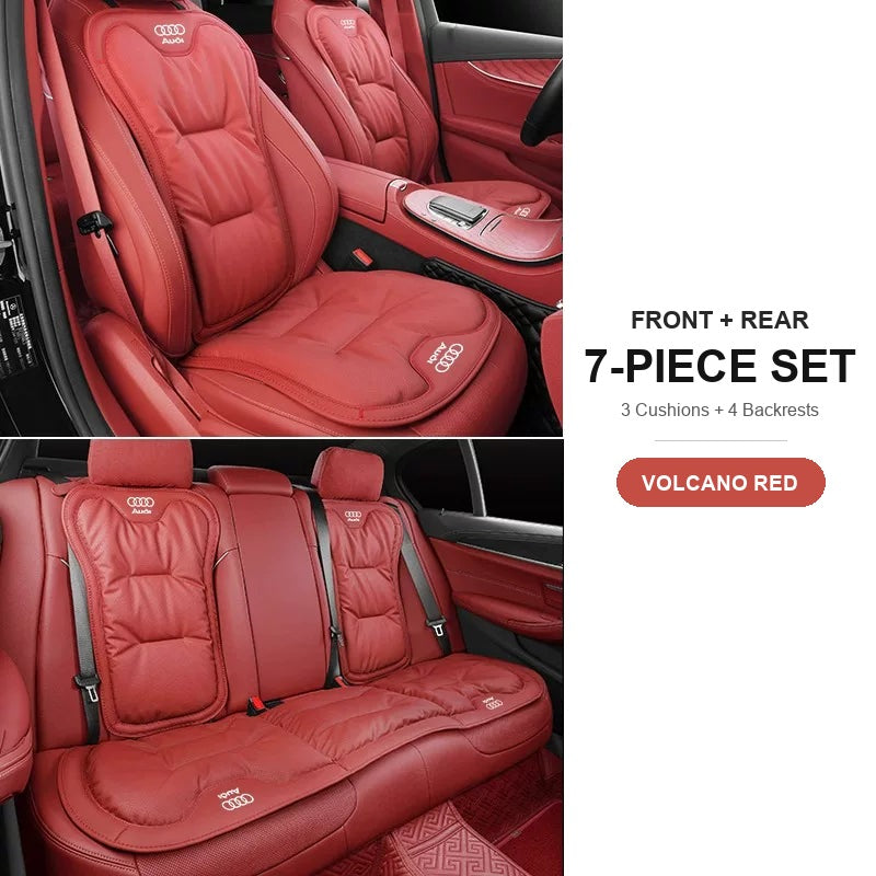 Audi nappa seat cushion and backrest 7-piece set in Volcano Red