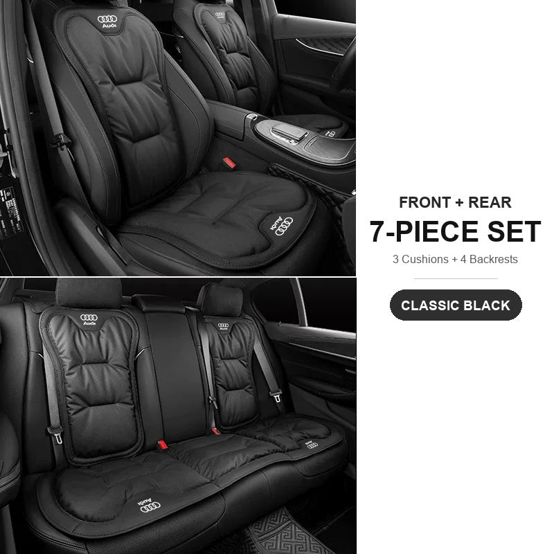 Audi nappa seat cushion and backrest 7-piece set in Classic Black