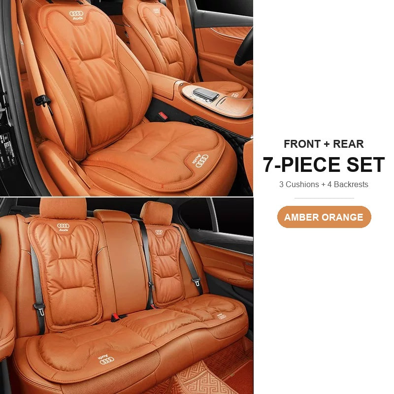 Audi nappa seat cushion and backrest 7-piece set in Amber Orange