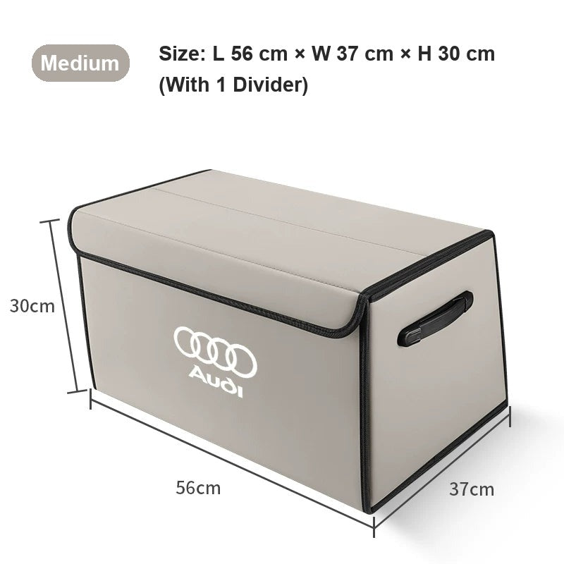Audi Nappa leather trunk organizer Medium Cream