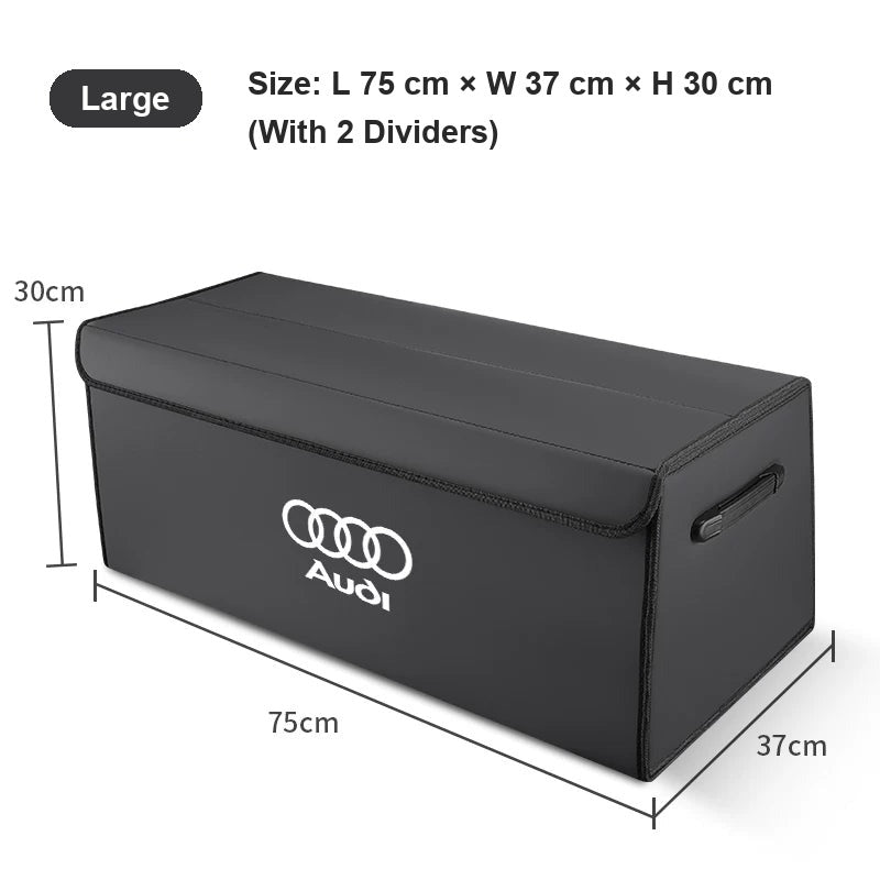 Audi Nappa leather trunk organizer Large Black
