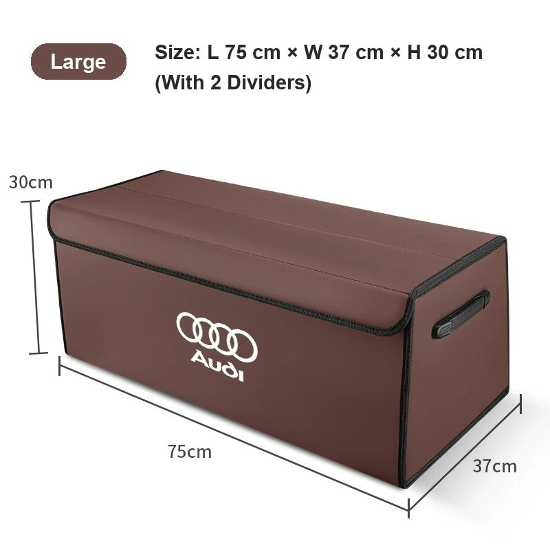 Audi Nappa leather trunk organizer Large Brown