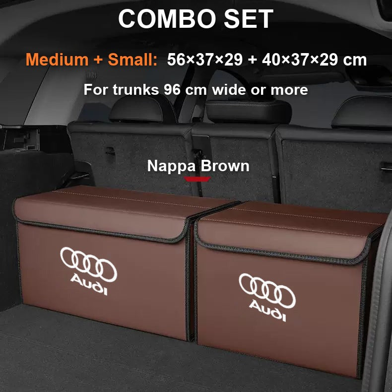 Audi trunk organizer combo set Medium plus Small, Brown