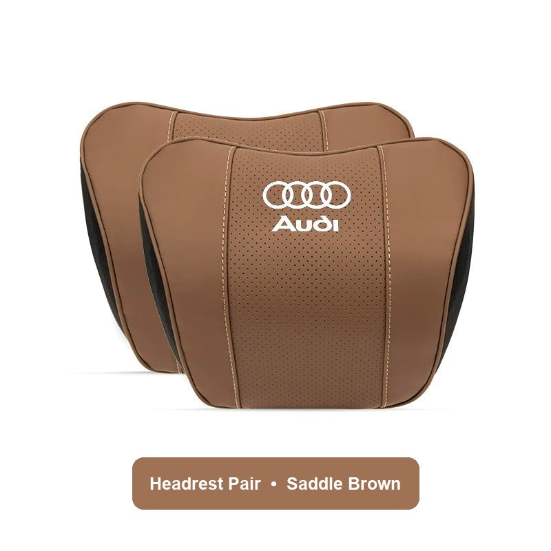 Audi Headrest Pair in Saddle Brown