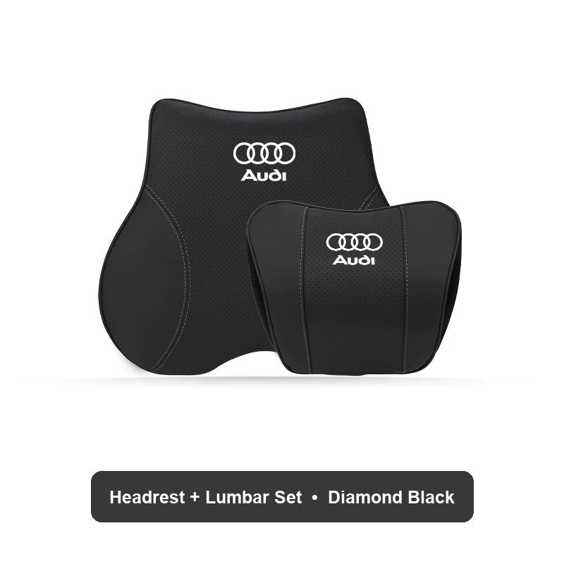 Audi Headrest and Lumbar Set in Diamond Black