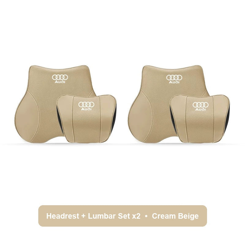 Audi Headrest and Lumbar Set x2 in Cream Beige