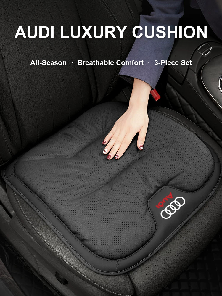 Audi luxury pillow-top seat cushion on black front seat