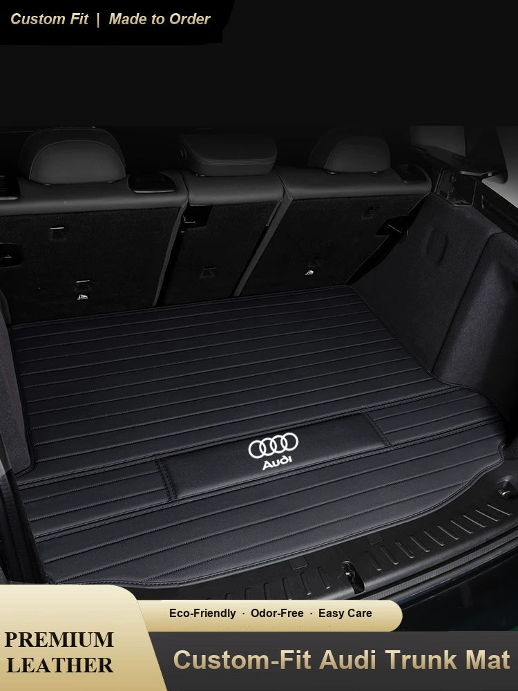 Audi Prestige leather trunk mat installed in an Audi SUV cargo area