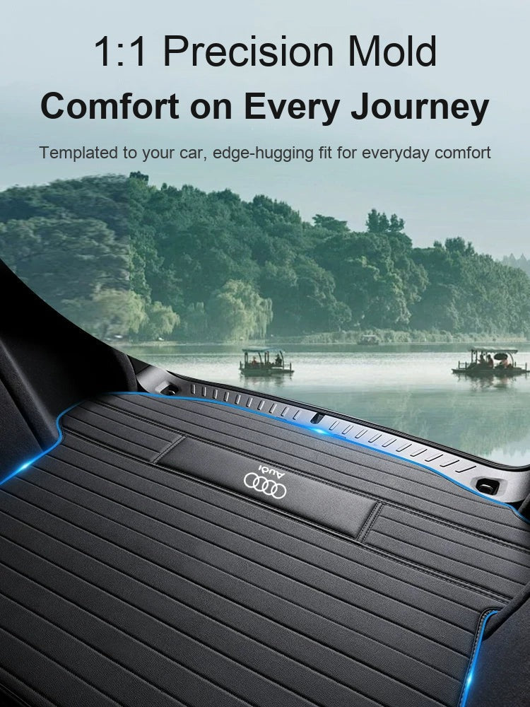 1:1 precision-molded Audi trunk mat with tailored edge fit