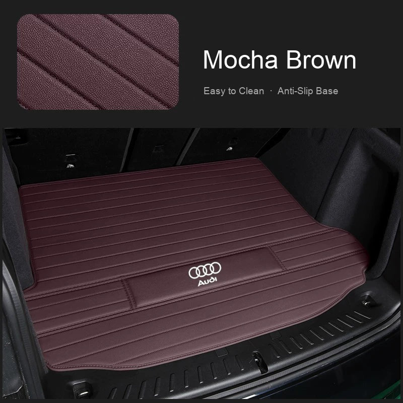 Audi leather trunk mat main mat in Mocha Brown