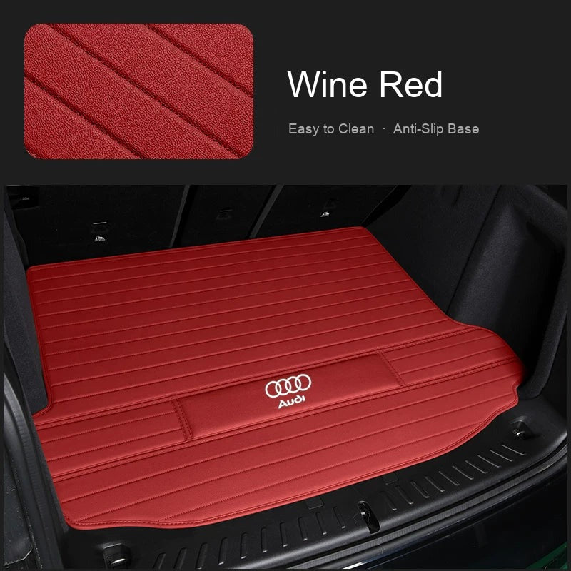 Audi leather trunk mat main mat in Wine Red