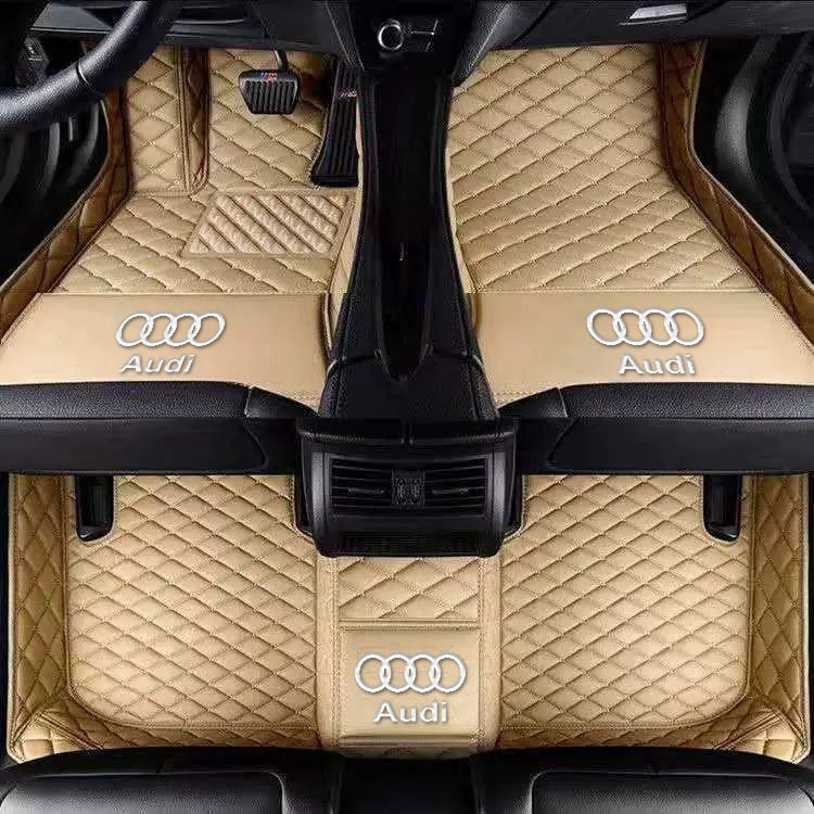 Audi diamond-quilted floor mats – Single Layer – Beige