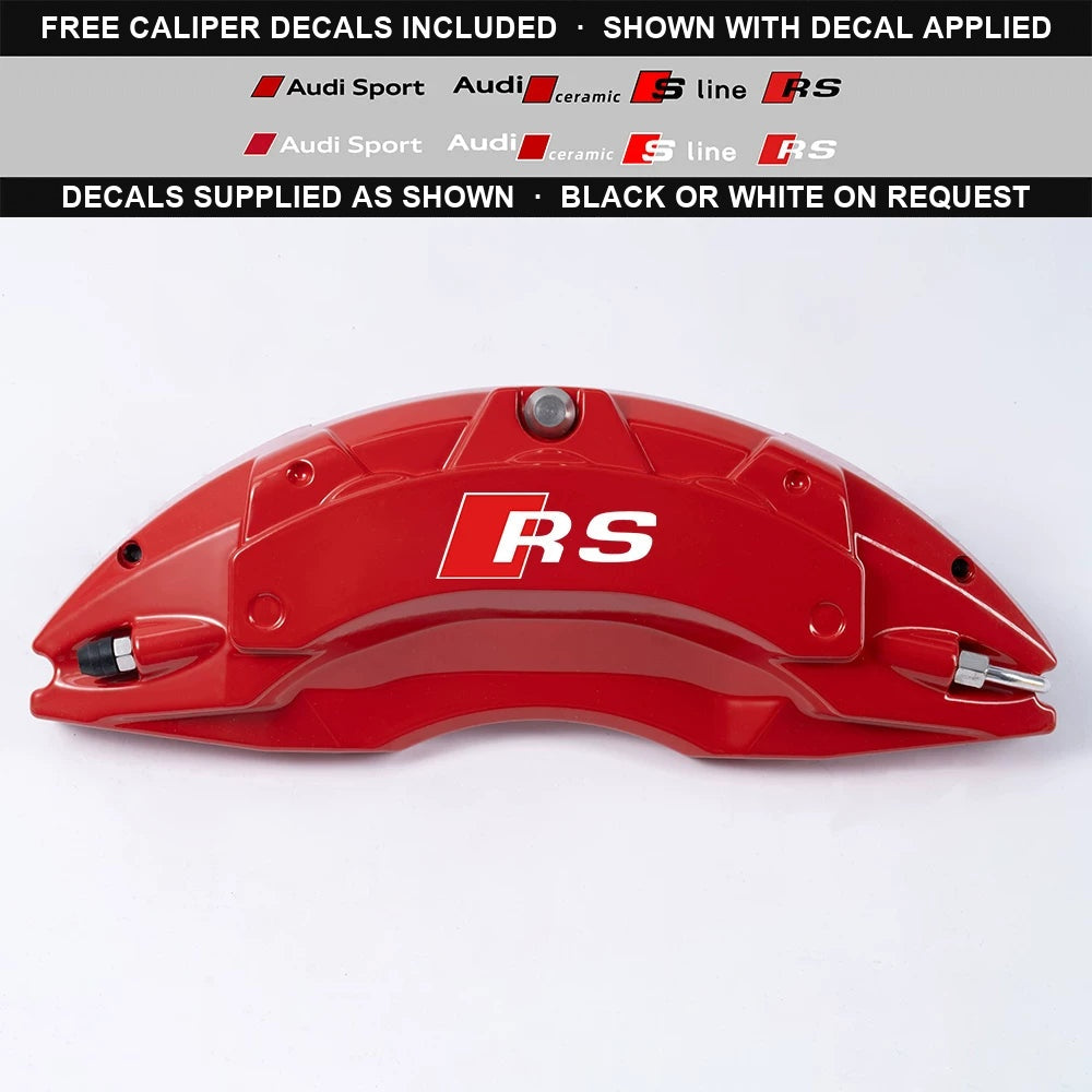 Audi RS aluminium brake caliper cover in Red