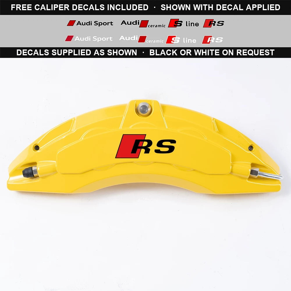 Audi RS aluminium brake caliper cover in Yellow