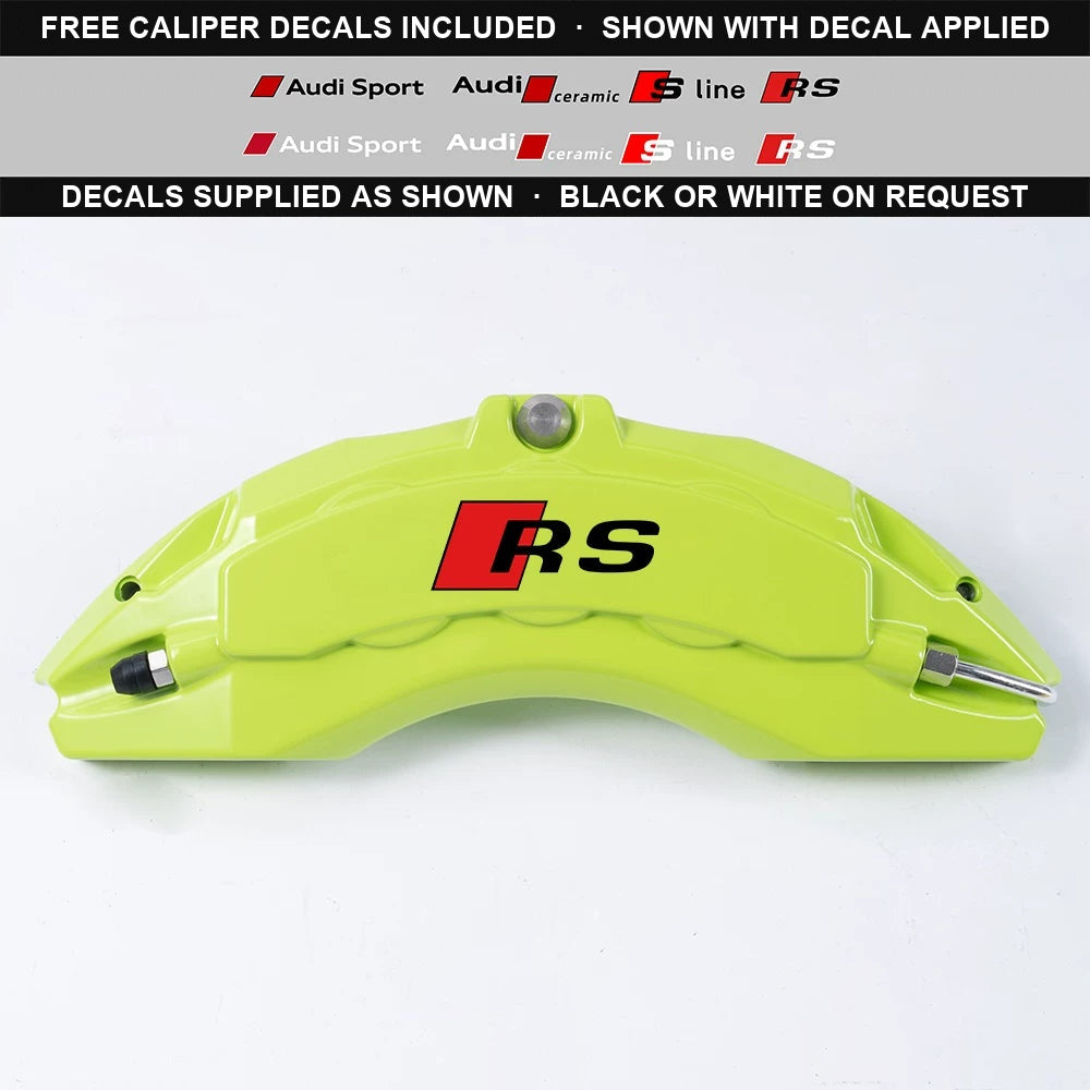 Audi RS aluminium brake caliper cover in Neon Green