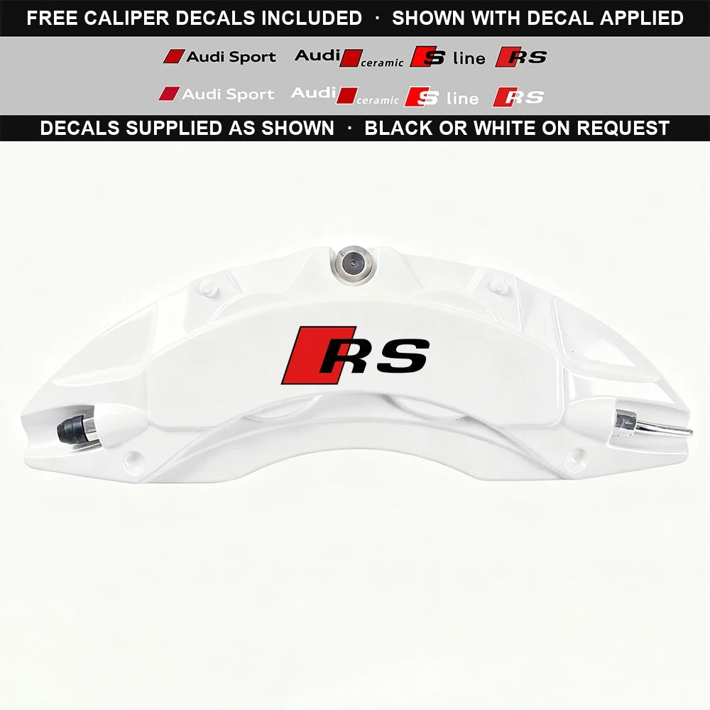 Audi RS aluminium brake caliper cover in White