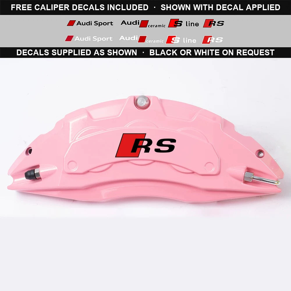 Audi RS aluminium brake caliper cover in Pink