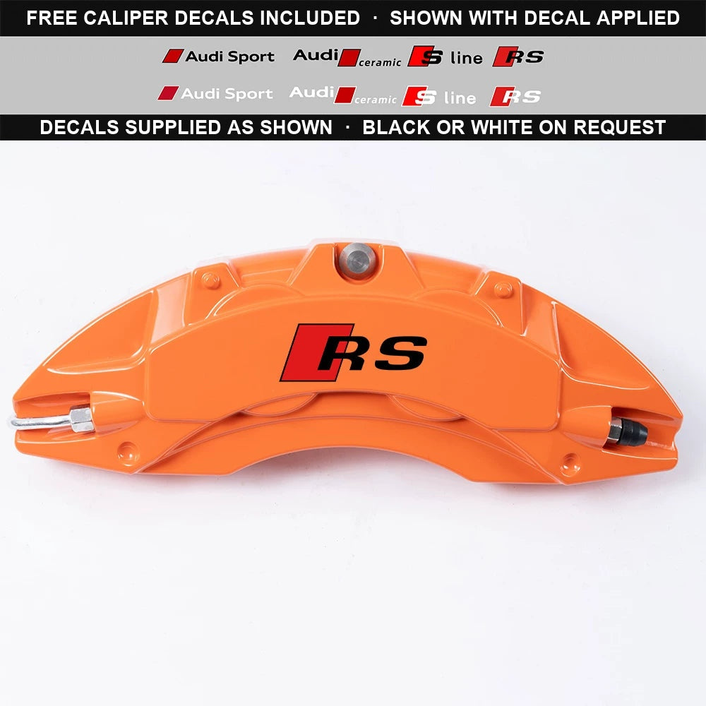 Audi RS aluminium brake caliper cover in Orange Red