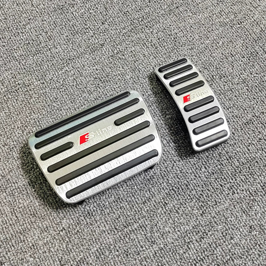 Audi S line aluminium accelerator and brake pedal covers, 2-piece set