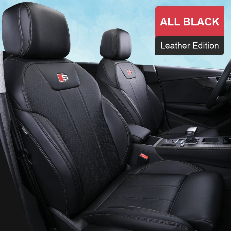 Audi Signature Full-Surround Seat Covers – All Black Leather Edition