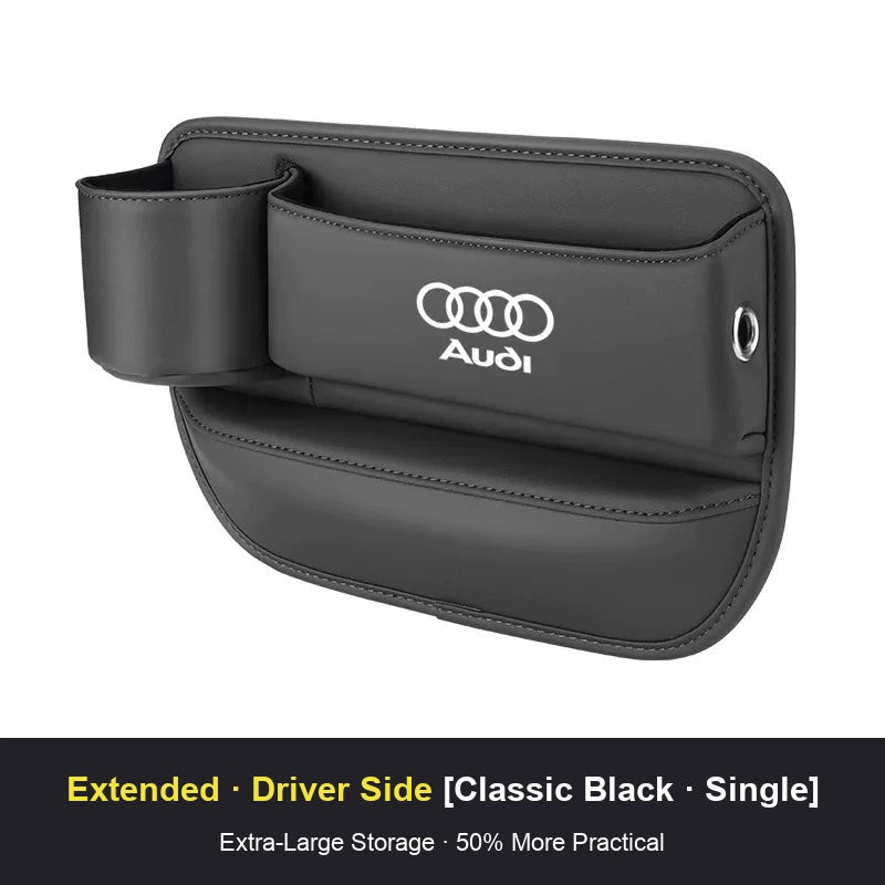 Audi seat gap storage box, Classic Black, driver side