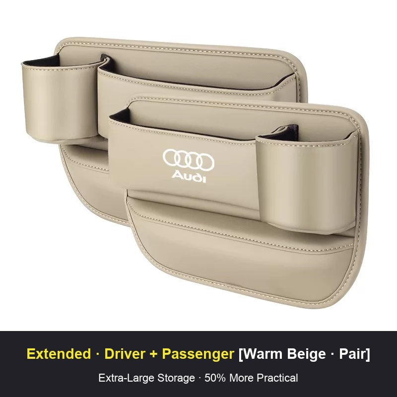 Audi seat gap storage box pair, Warm Beige, driver and passenger
