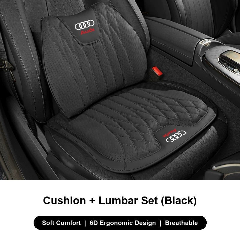 Audi Seat Cushion and Lumbar Support Set in Black