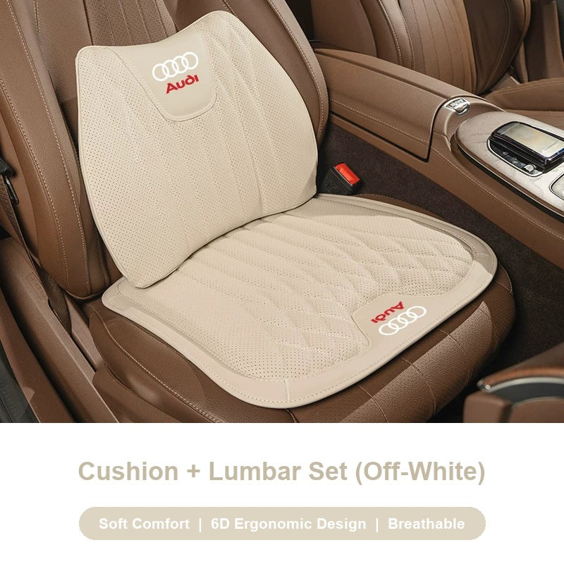 Audi Seat Cushion and Lumbar Support Set in Off-White
