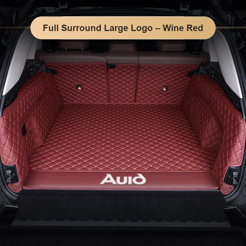 Audi trunk mat – Full Surround Large Logo – Wine Red