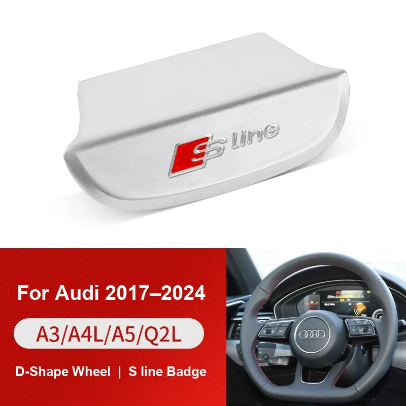 S line badge for D-shape steering wheel, Audi A3 A4L A5 Q2L 2017-2024