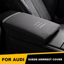 Audi Signature Suede Armrest Cover – Embossed Rings or S line with Contrast Stitching