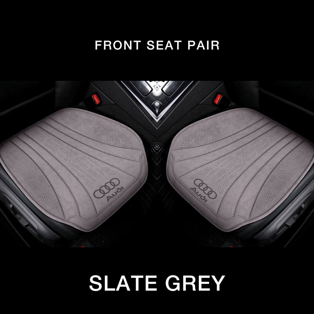 Audi suede front seat cushion pair – Slate Grey