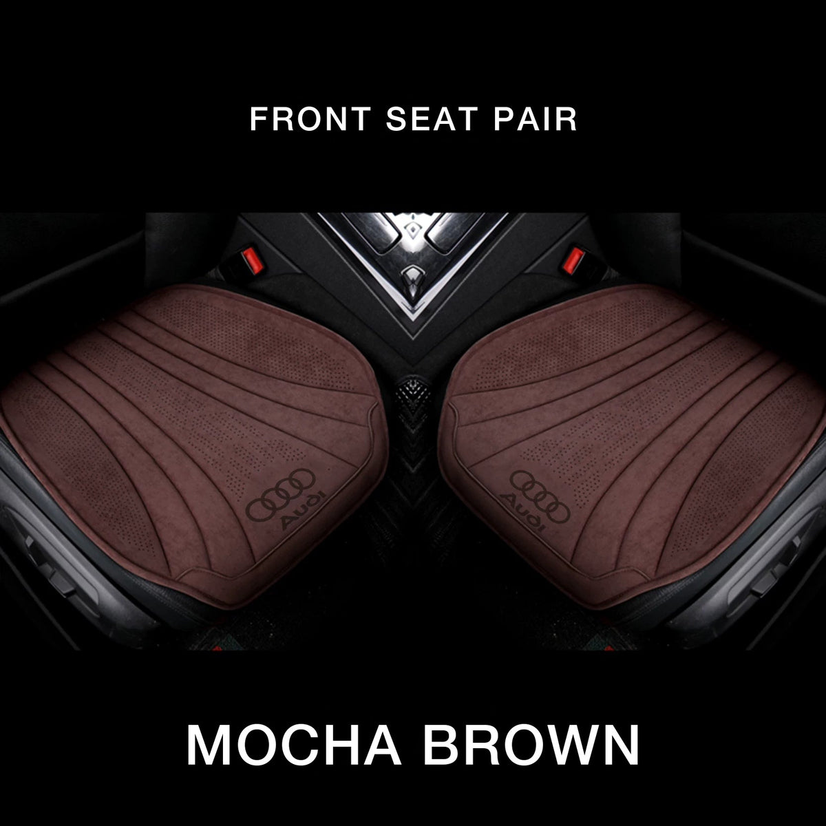 Audi suede front seat cushion pair – Mocha Brown