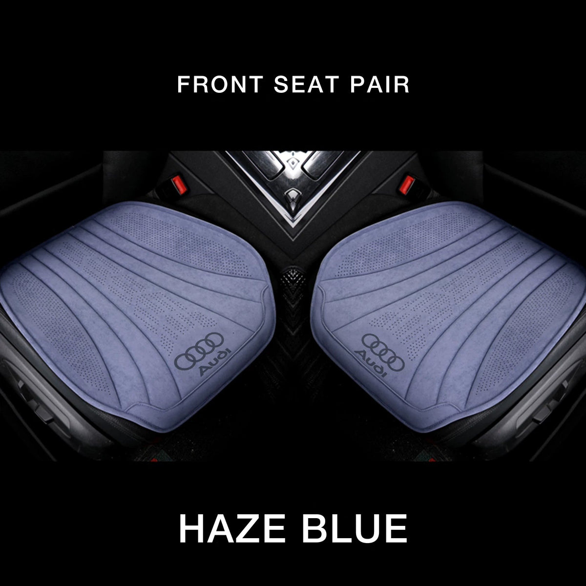 Audi suede front seat cushion pair – Haze Blue