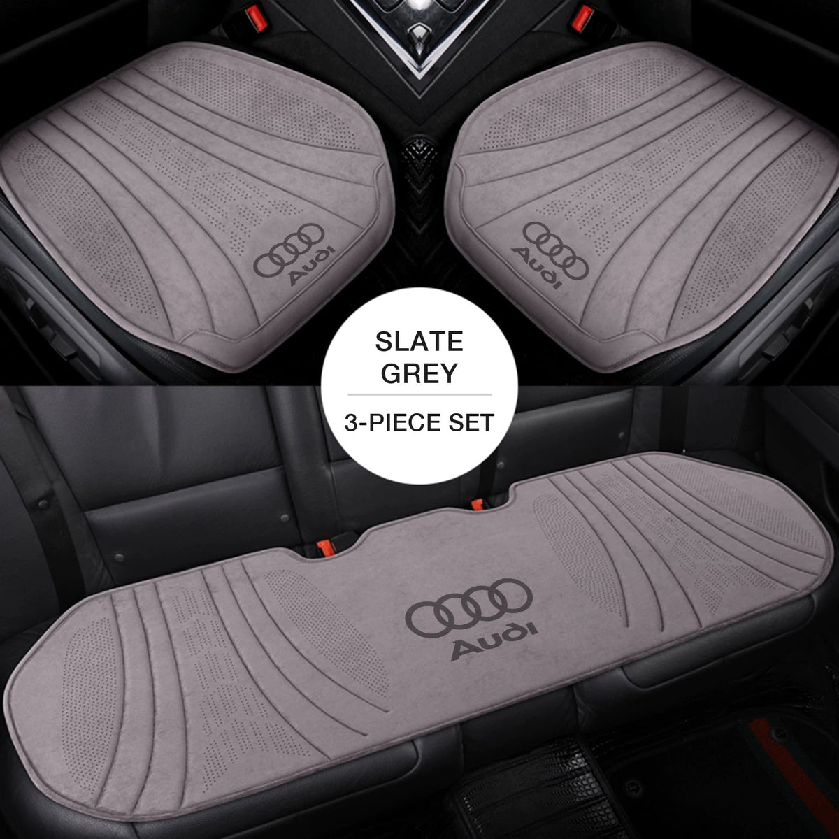 Audi suede seat cushion 3-piece set – Slate Grey