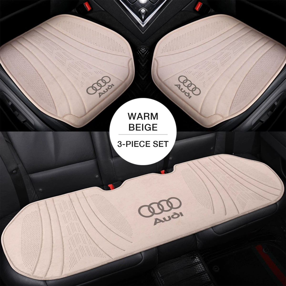 Audi suede seat cushion 3-piece set – Warm Beige