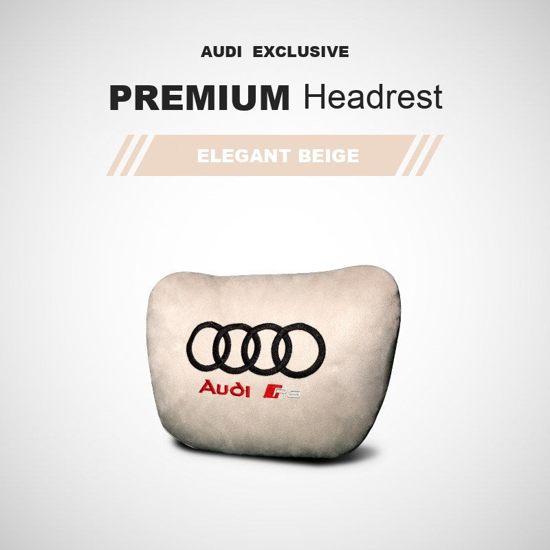 Audi RS suede headrest pillow – Elegant Beige, 1 Headrest