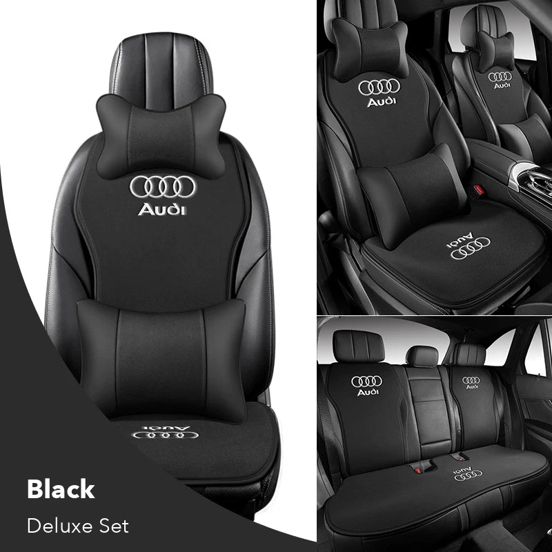 Audi Grand Touring seat cushion – Black Deluxe Set with neck and lumbar pillows