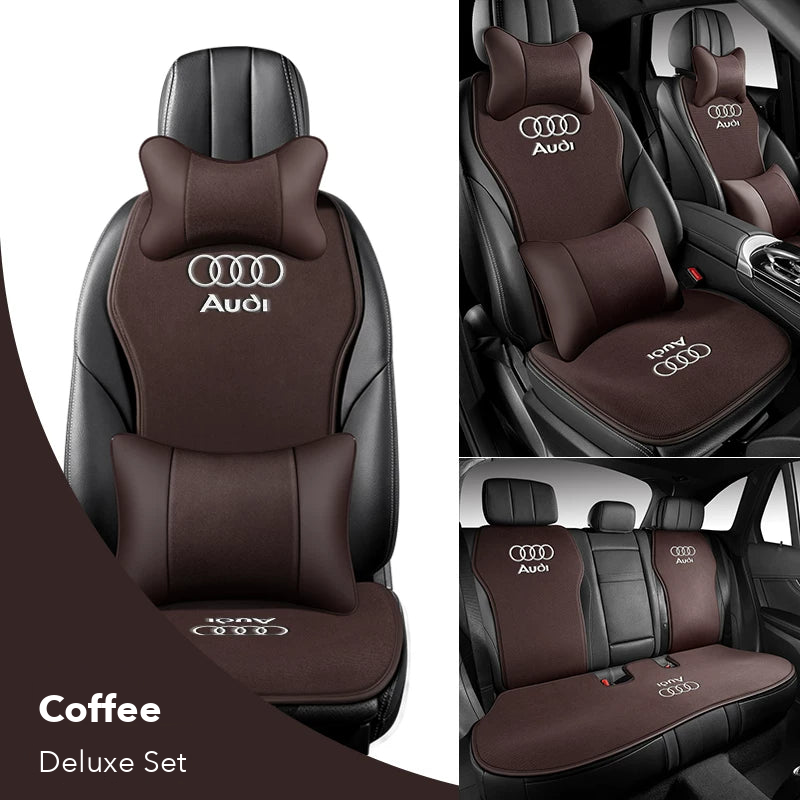 Audi Grand Touring seat cushion – Coffee Deluxe Set with neck and lumbar pillows